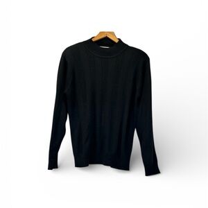 Alfred Dunner acrylic Marino wall blend black women’s sweater size M vintage